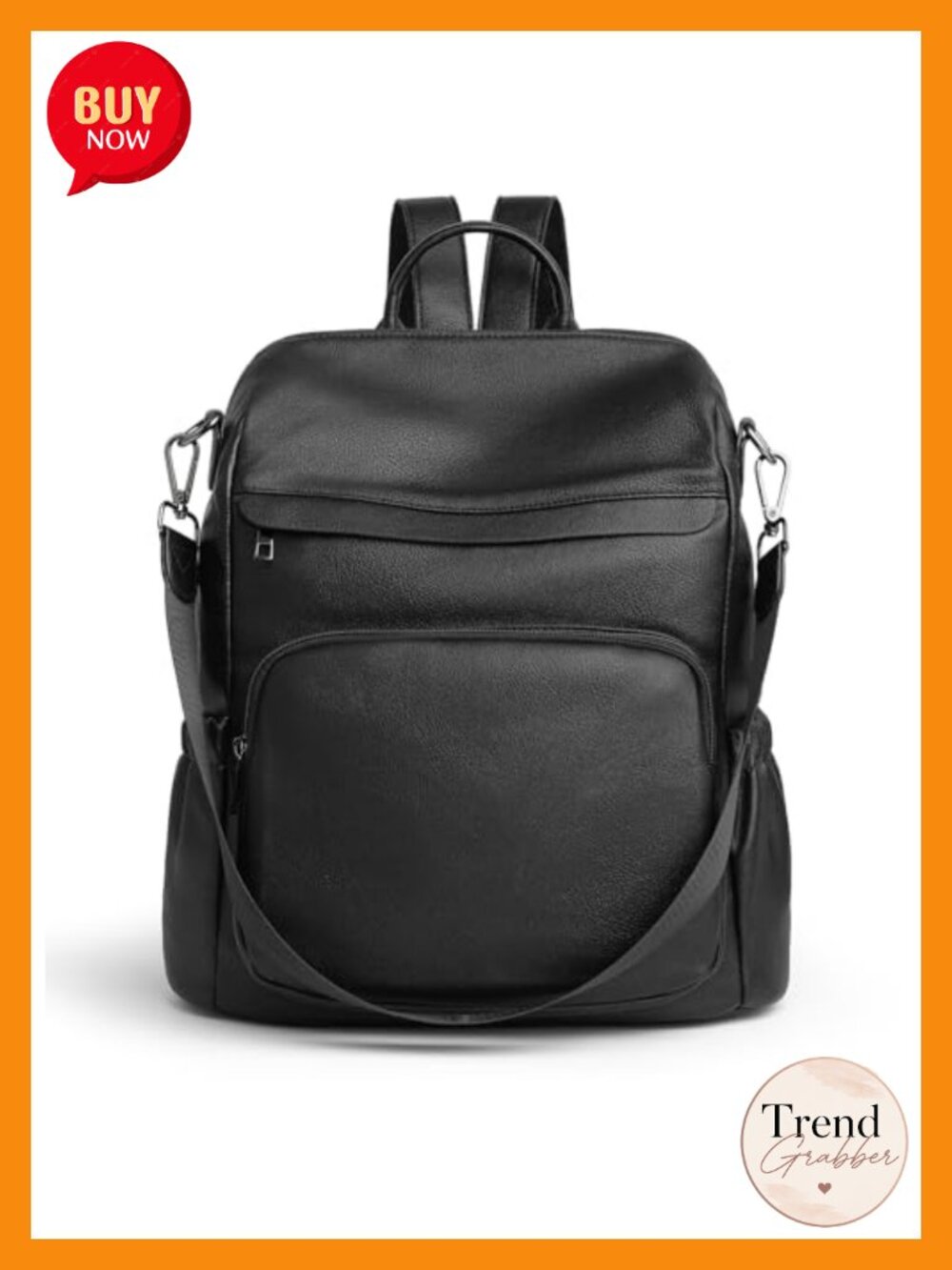 Women's Anti-Theft Convertible 3-in-1 Vegan Leather Backpack, Hidden Zipper